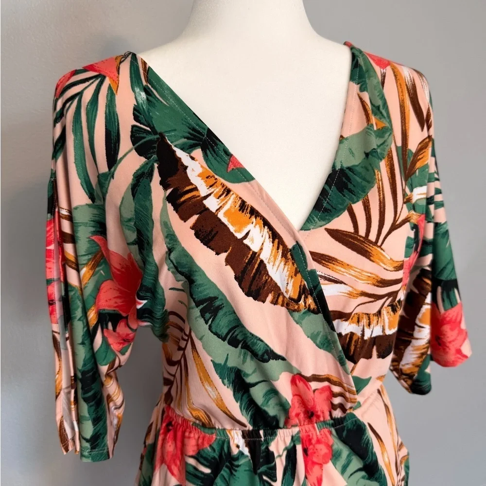 VENUS Pink and Green Floral Romper